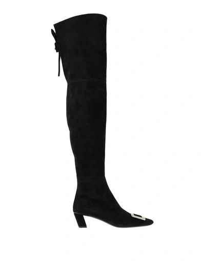 Shop Roger Vivier Woman Boot Black Size 9 Soft Leather