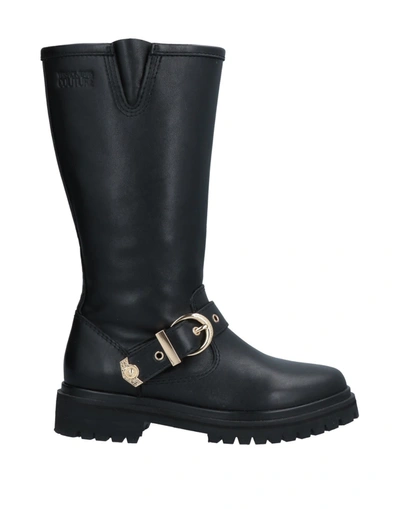 Shop Versace Jeans Couture Knee Boots In Black