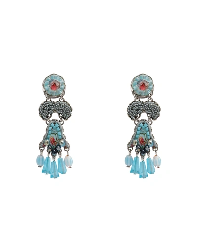 Shop Ayala Bar Woman Earrings Sky Blue Size - Brass, Crystal, Glass, Resin