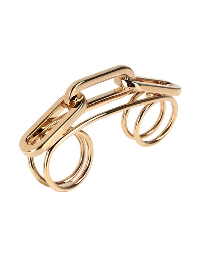 Shop Burberry Rings In Gold
