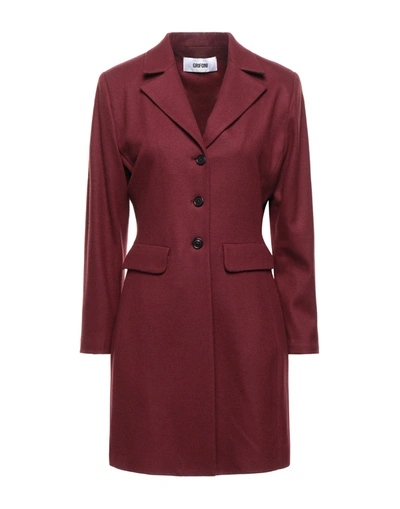 Shop Mauro Grifoni Coats In Brick Red