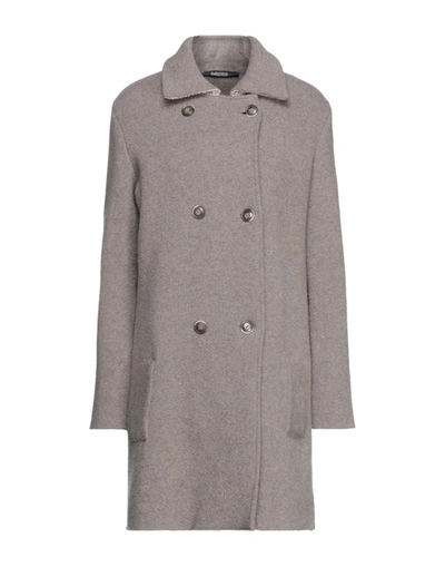 Shop Albarena Coats In Dove Grey