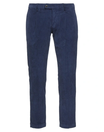 Shop Gabardine Man Pants Blue Size 40 Cotton, Elastane