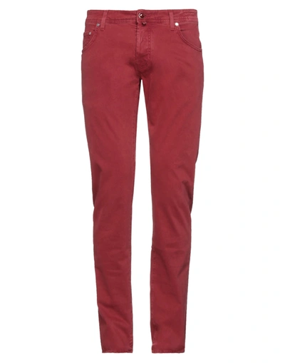 Shop Jacob Cohёn Casual Pants In Brick Red