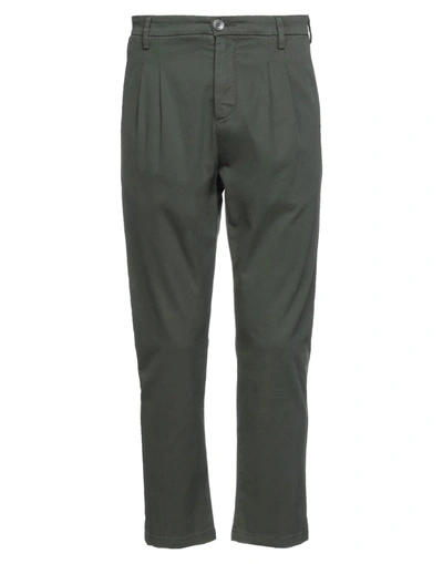 Shop Aglini Man Pants Dark Green Size 29 Cotton, Elastane