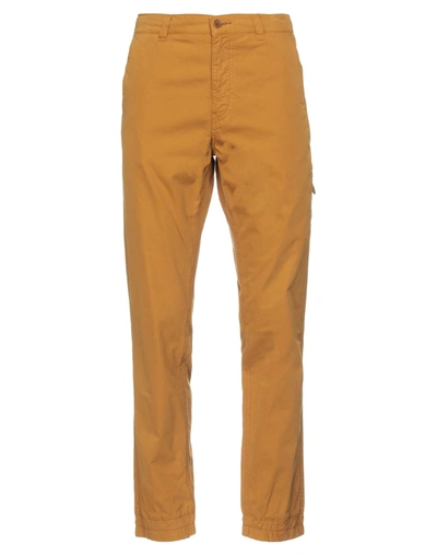 Shop Aspesi Man Pants Ocher Size 38 Cotton In Yellow