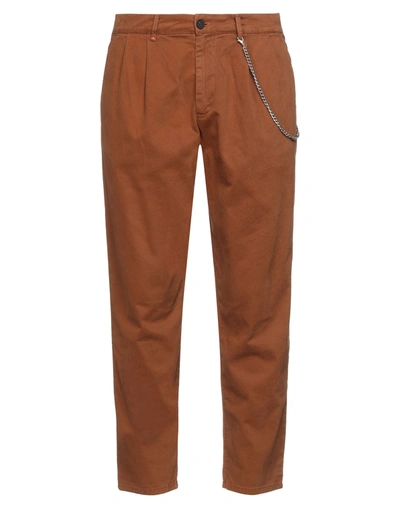 Shop Berna Man Pants Tan Size 36 Cotton, Elastane In Brown