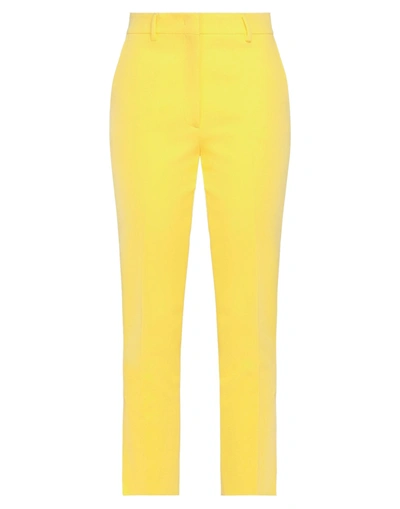 Shop Msgm Woman Pants Yellow Size 6 Polyester, Viscose, Elastane
