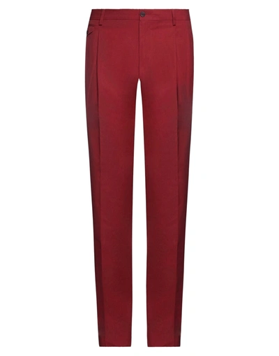 Shop Dolce & Gabbana Man Pants Red Size 32 Cotton