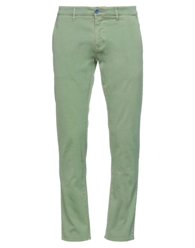 Shop Siviglia Man Pants Green Size 34 Cotton, Elastane