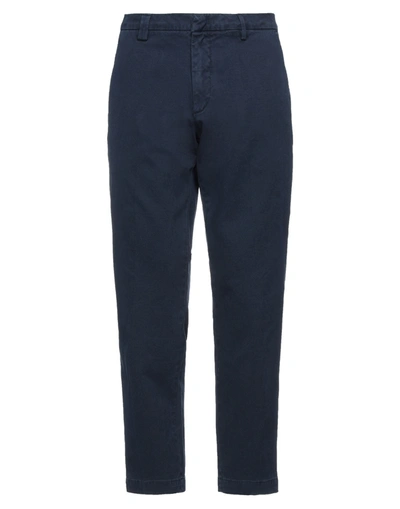 Shop Gabardine Pants In Dark Blue