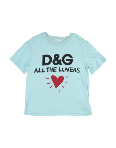 Shop Dolce & Gabbana Toddler Girl T-shirt Turquoise Size 6 Cotton In Blue