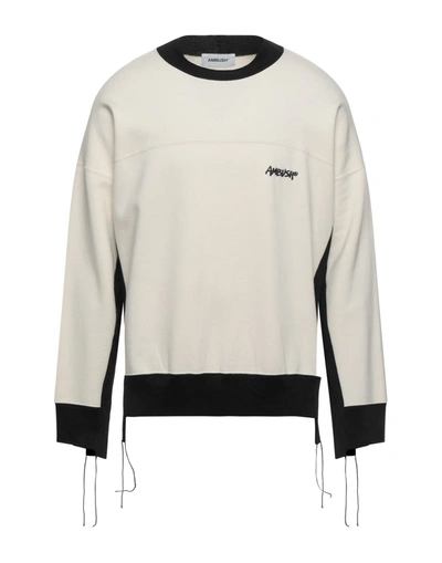 Shop Ambush Man Sweatshirt Ivory Size 1 Cotton, Acrylic, Viscose In White