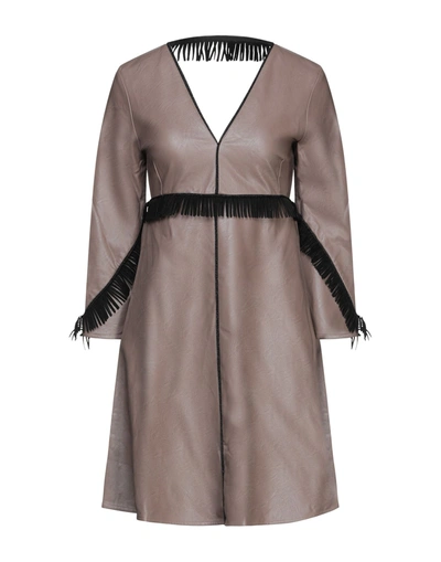 Shop Iu Rita Mennoia Woman Mini Dress Dove Grey Size Xs Polyurethane, Viscose