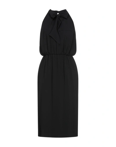 Shop Aspesi Woman Midi Dress Black Size 6 Triacetate, Polyester