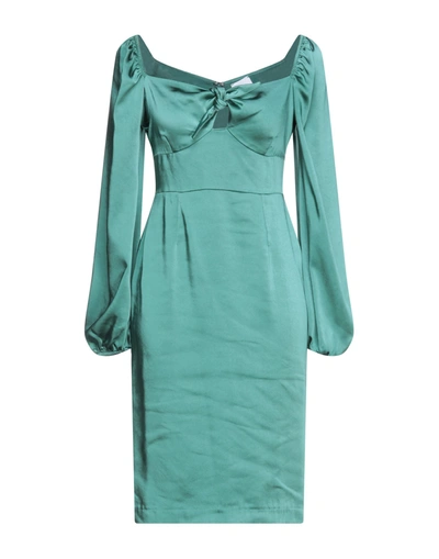 Shop Merci .., Woman Midi Dress Emerald Green Size 4 Polyester