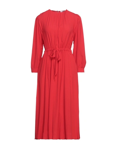 Shop Mauro Grifoni Midi Dresses In Red