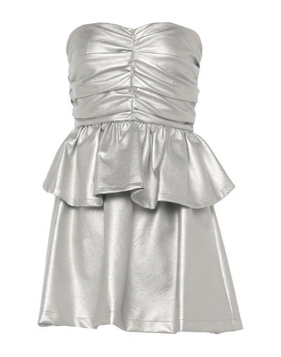 Shop Aniye By Woman Mini Dress Silver Size 8 Viscose, Polyurethane