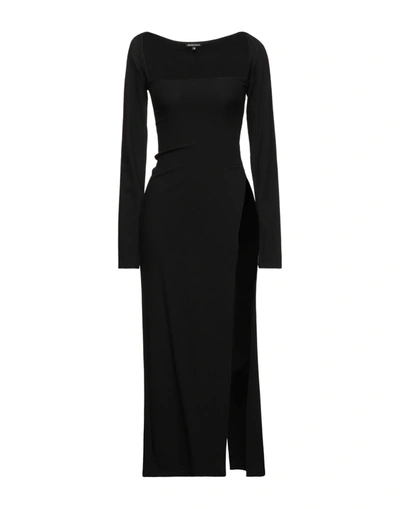 Shop Ann Demeulemeester Woman Midi Dress Black Size 6 Rayon, Wool, Elastane