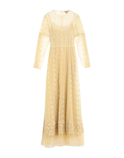 Shop Burberry Woman Maxi Dress Light Yellow Size 10 Polyester, Cotton