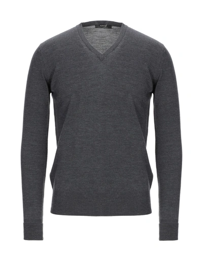 Shop Alpha Massimo Rebecchi Man Sweater Lead Size 48 Wool In Grey
