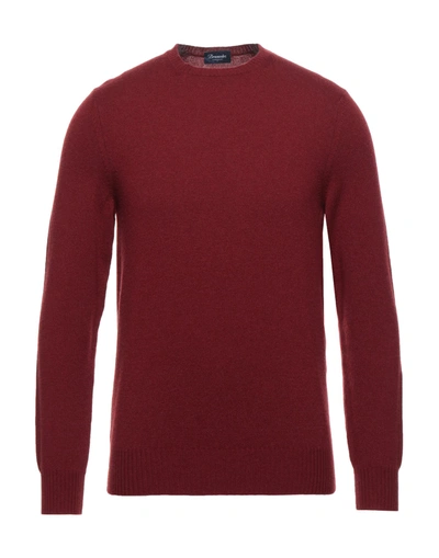 Shop Drumohr Man Sweater Burgundy Size 40 Cashmere In Red