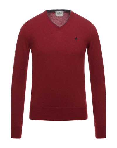 Shop Brooksfield Man Sweater Brick Red Size 48 Virgin Wool