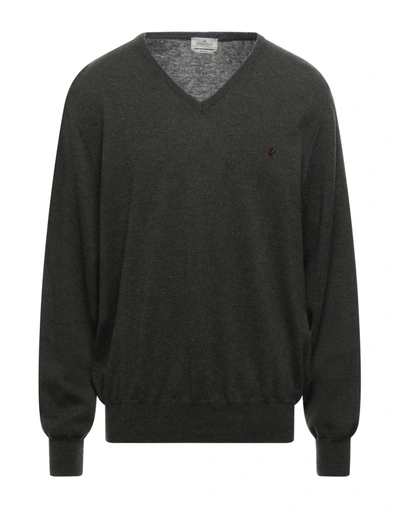 Shop Brooksfield Man Sweater Military Green Size 46 Virgin Wool