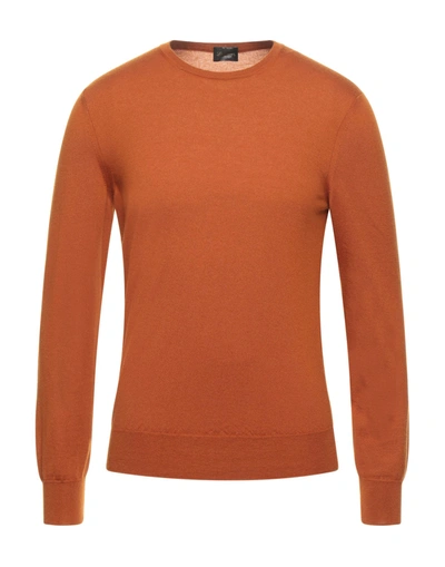 Shop Drumohr Man Sweater Rust Size 46 Cashmere In Red