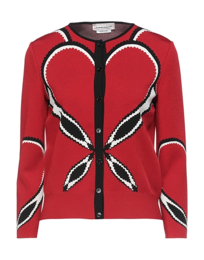 Shop Alexander Mcqueen Woman Cardigan Red Size M Viscose, Polyester