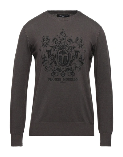 Shop Frankie Morello Man Sweater Dark Brown Size Xxl Viscose, Polyamide