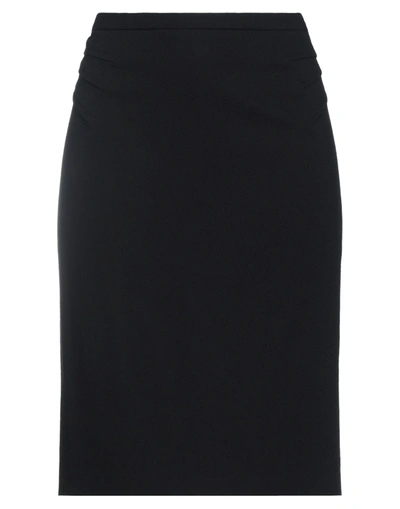 Shop Emporio Armani Woman Midi Skirt Black Size 10 Viscose, Virgin Wool, Elastane