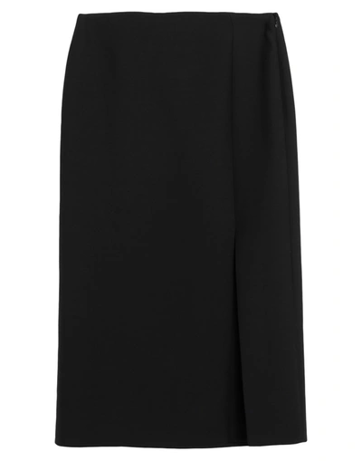 Shop Valentino Garavani Woman Midi Skirt Black Size 2 Virgin Wool, Silk