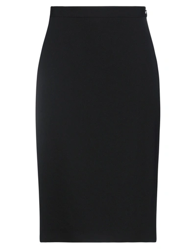 Shop Burberry Woman Midi Skirt Black Size 4 Wool