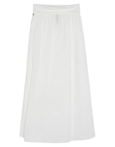 Shop Manila Grace Woman Maxi Skirt White Size 8 Cotton, Elastane