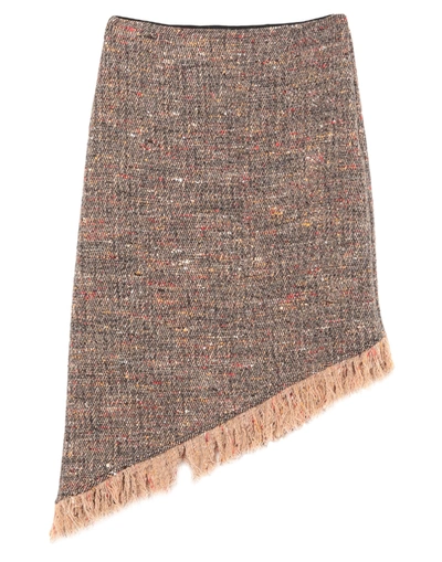 Shop Ganni Woman Midi Skirt Beige Size 6 Wool, Polyamide, Viscose