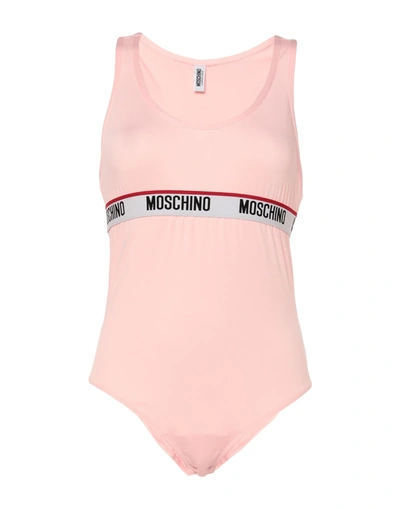 Shop Moschino Bodysuits In Blush