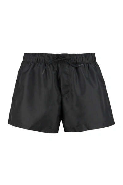 Shop Versace Nylon Swim Shorts In Black