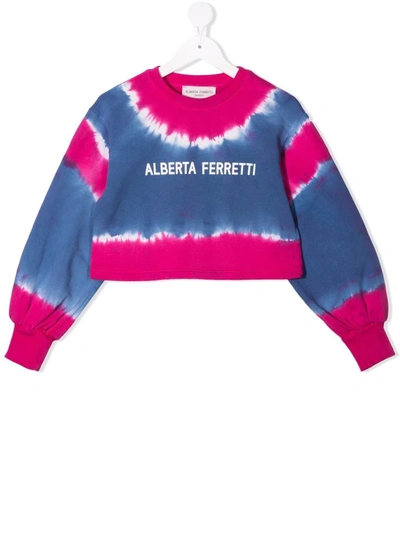 Shop Alberta Ferretti Tie-dye Logo Print Sweatshirt In 粉色