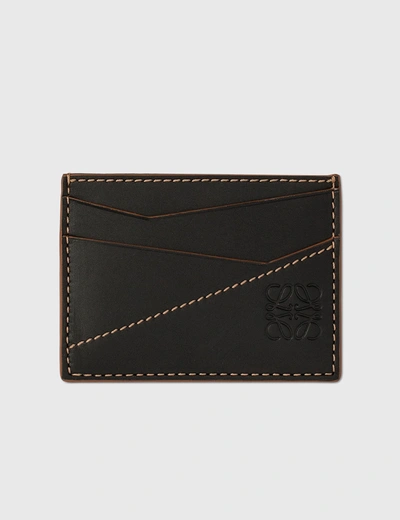 Shop Loewe Puzzle Stitch Plain Cardholder In Black