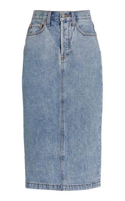 Shop Wardrobe Nyc Women's Denim Midi Skirt In Blue,black