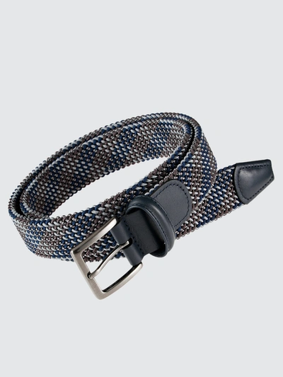 Shop Anderson's Andersons Tubular Woven Stretch Belt In Blue Grey 002