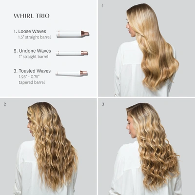 Shop T3 Whirl Trio Interchangeable Styling Wand Set In White Rose Gold