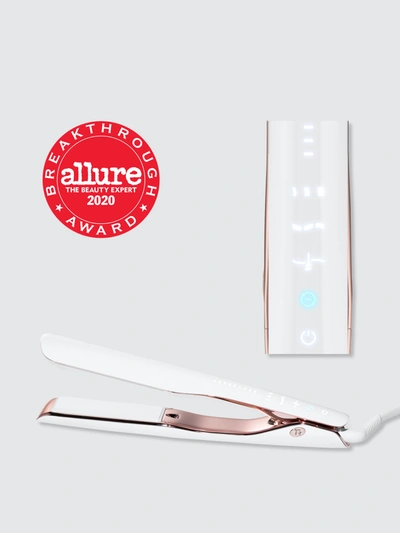 Shop T3 Lucea Id 1” Smart Flat Iron With Touch Interface In White Rose Gold