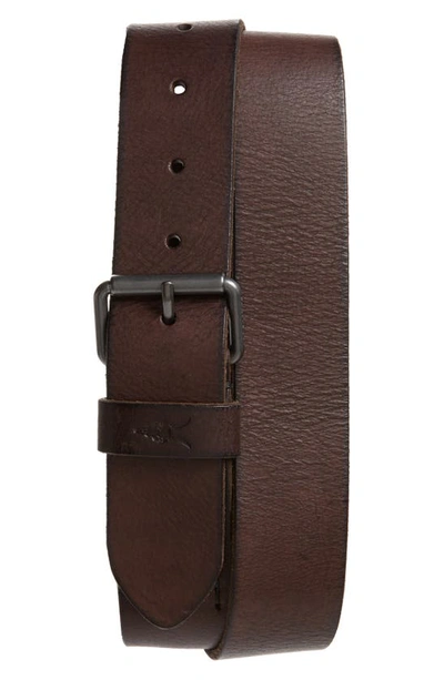 Shop Allsaints Leather Belt In Bitter Brown
