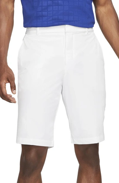 Shop Nike Dri-fit Flat Front Golf Shorts In White/ White