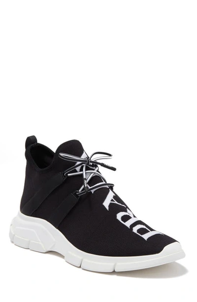 Prada Xy Logo Sock Sneaker In Nero Bianco | ModeSens