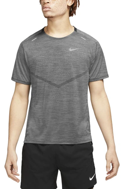 Nike Men's Dri-fit Adv Techknit Ultra Short-sleeve Running Top In  Black/iron Grey/reflective Silver | ModeSens
