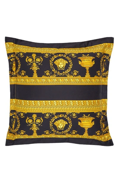 Shop Versace I Heart Baroque Reversible Cotton Accent Pillow In Black/ White
