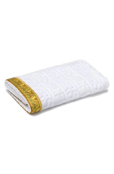 Shop Versace I Heart Baroque Guest Towel In White